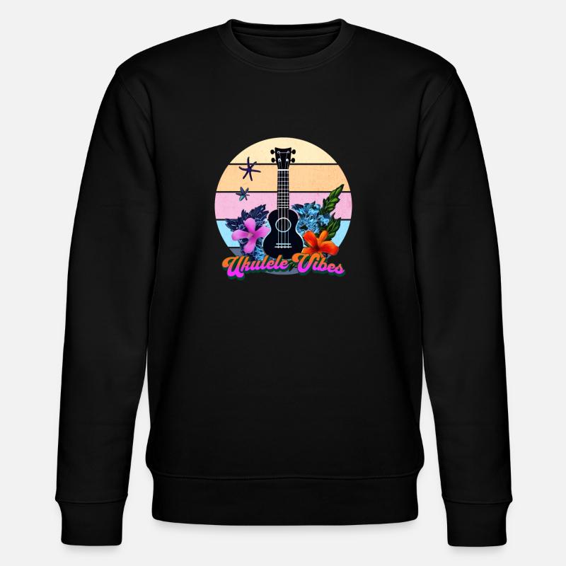 Ukulele Vibes Rétro Tropic Circle - Sweat bio CHANGER Stanley/Stella Unisexe - noir