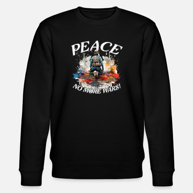 PEACE / Frieden / Friedensbotschaft / Liebe - Stanley/Stella Unisex Bio-Sweatshirt CHANGER  - Schwarz