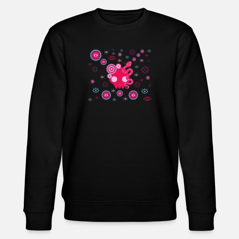 Rosa Tentakelaugen - Stanley/Stella Unisex Bio-Sweatshirt CHANGER  - Schwarz