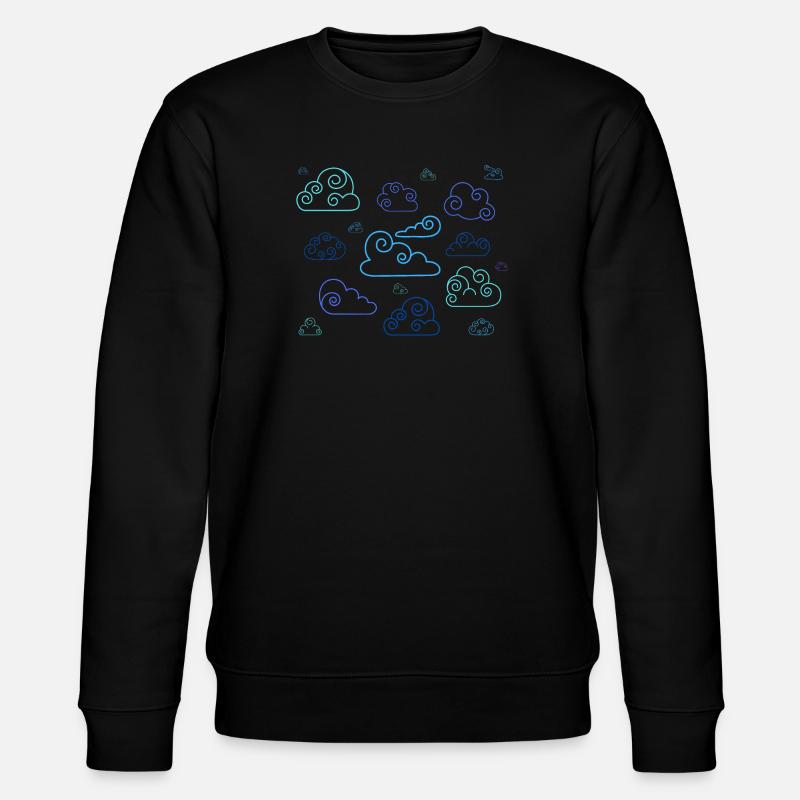 Neon-Spiralwolken - Stanley/Stella Unisex Bio-Sweatshirt CHANGER  - Schwarz