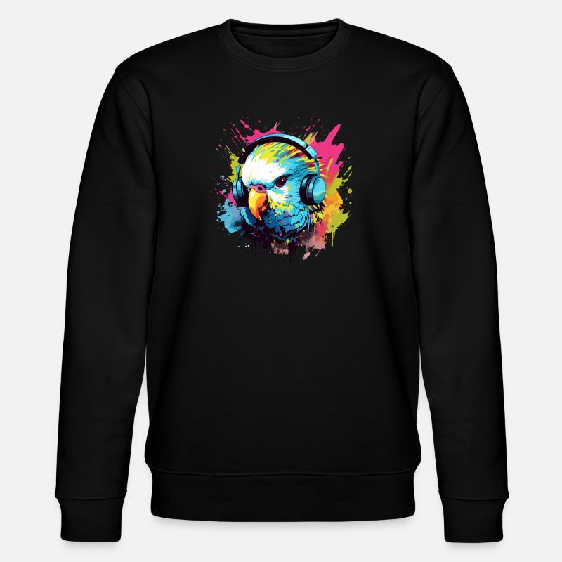 Perruche avec écouteurs Perruches Bird - Sweat bio CHANGER Stanley/Stella Unisexe - noir