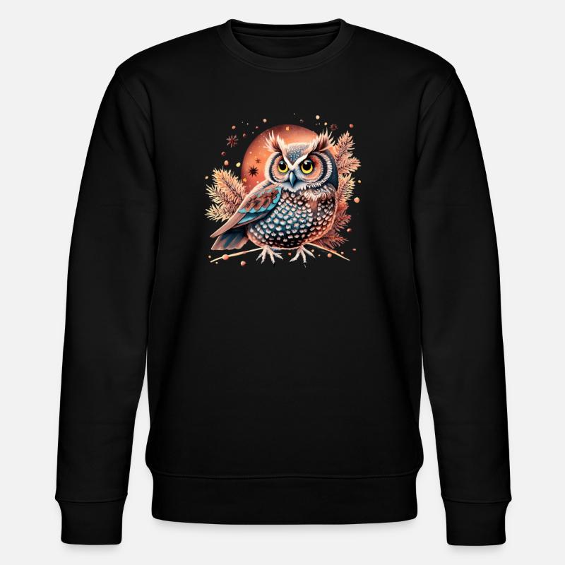 hibou_ niedliche Eule - Stanley/Stella Unisex Bio-Sweatshirt CHANGER  - Schwarz