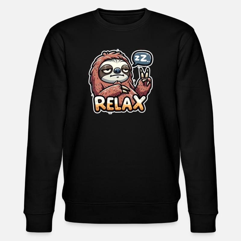 Sloth, relax, chill and rest - Stanley/Stella CHANGER Unisex Organic Sweatshirt - black