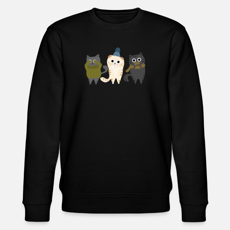 Drei Katzen - Stanley/Stella Unisex Bio-Sweatshirt CHANGER  - Schwarz