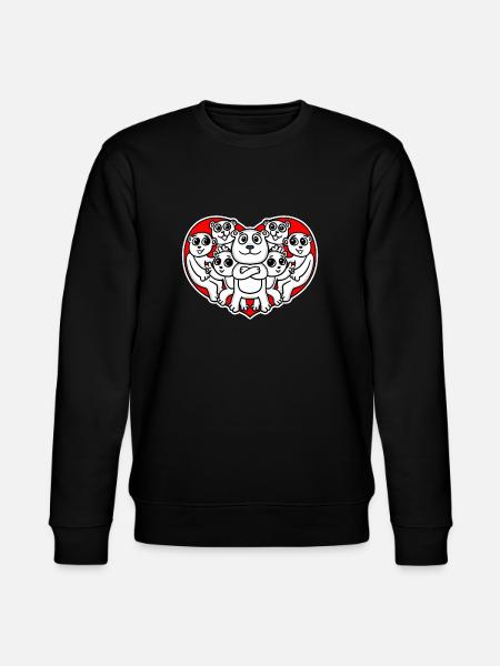 Heart Bear Love Romantic - Stanley/Stella CHANGER Unisex Organic Sweatshirt - black