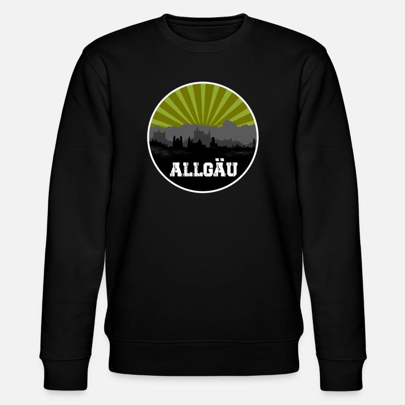 Allgäu Retro Skyline - Stanley/Stella Unisex Bio-Sweatshirt CHANGER  - Schwarz