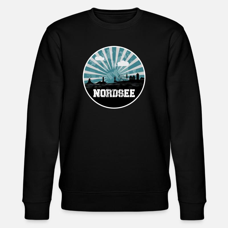 Nordsee Blue Hour Skyline - Stanley/Stella Unisex Bio-Sweatshirt CHANGER  - Schwarz