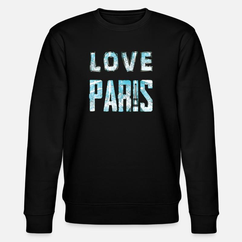 Love Paris Water Effect Design - Stanley/Stella CHANGER Unisex Organic Sweatshirt - black