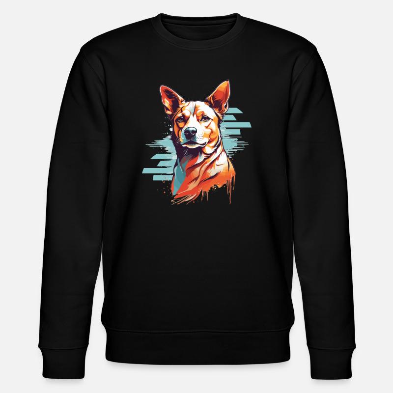 Hunde Kopf - Stanley/Stella Unisex Bio-Sweatshirt CHANGER  - Schwarz