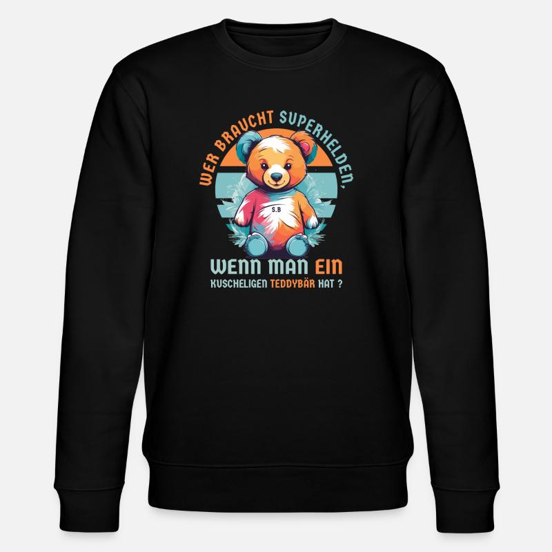 Kuscheliger Teddybär - Stanley/Stella Unisex Bio-Sweatshirt CHANGER  - Schwarz