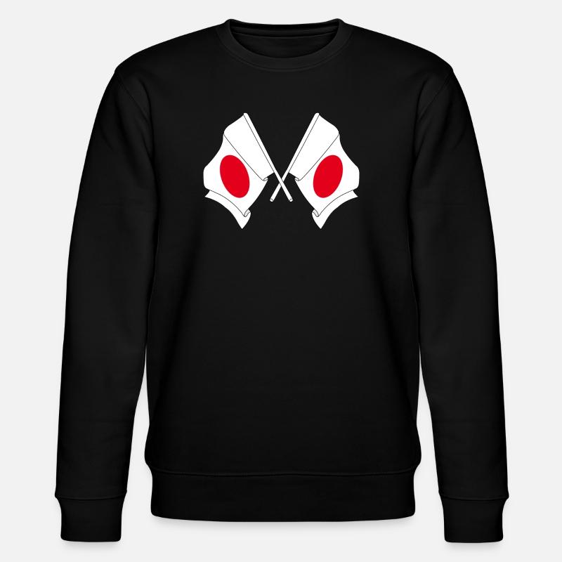 Two flags crossed Japan - Stanley/Stella CHANGER Unisex Organic Sweatshirt - black