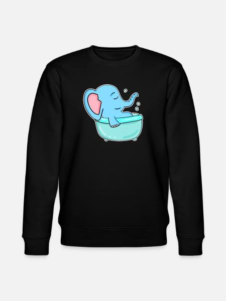 Bathtub Elephant - Stanley/Stella CHANGER Unisex Organic Sweatshirt - black