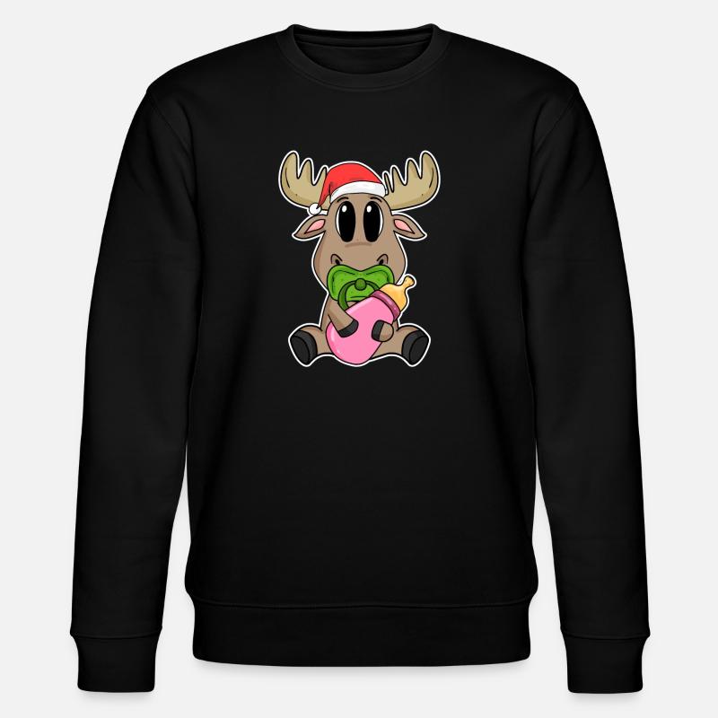Bébé orignal Noël - Sweat bio CHANGER Stanley/Stella Unisexe - noir