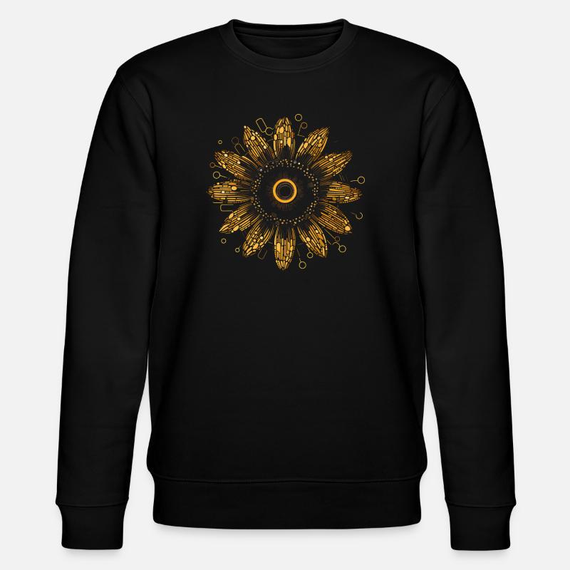 Boho Sunflower Mandala Pattern - Stanley/Stella CHANGER Unisex Organic Sweatshirt - black