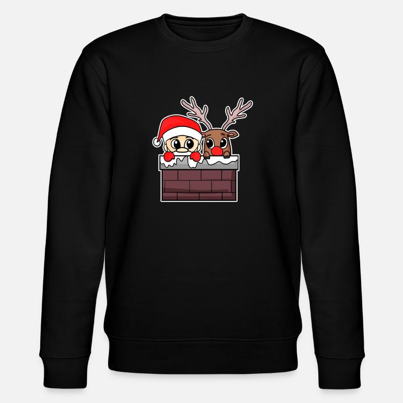 Santa Claus Deer - Stanley/Stella CHANGER Unisex Organic Sweatshirt - black