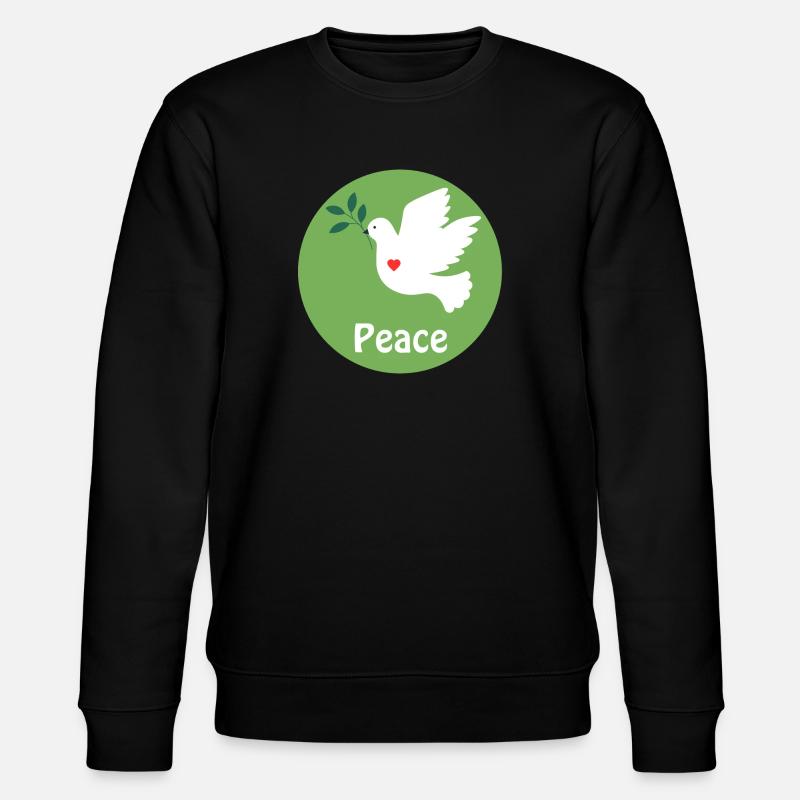 colombe de la paix et coeur - Sweat bio CHANGER Stanley/Stella Unisexe - noir