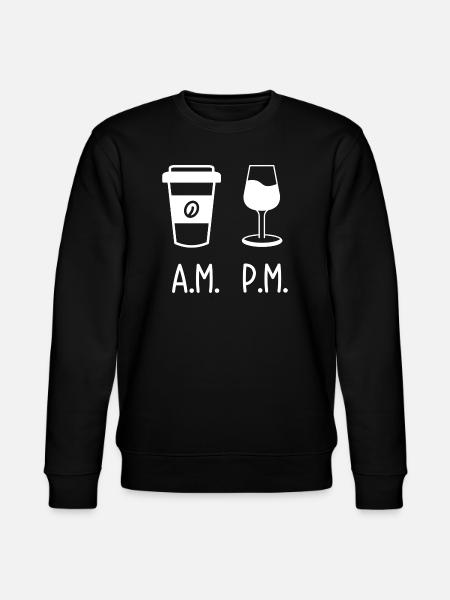A.M. vs P.M. Coffee-Wine Silhouette - Stanley/Stella CHANGER Unisex Organic Sweatshirt - black