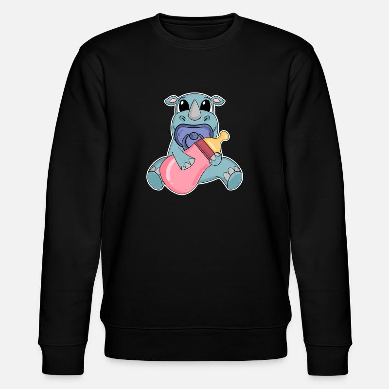 Motif de bébé rhinocéros - Sweat bio CHANGER Stanley/Stella Unisexe - noir