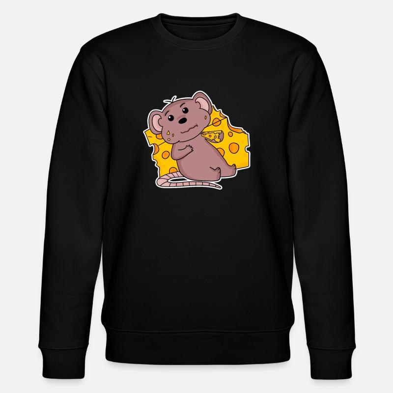 Mouse motif with cheese - Stanley/Stella CHANGER Unisex Organic Sweatshirt - black