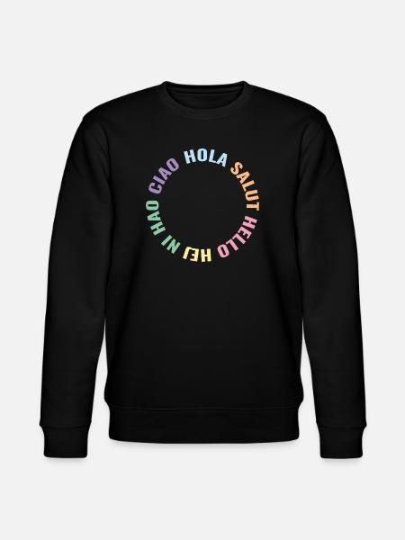Pastel Global Greetings Circle - Stanley/Stella CHANGER Unisex Organic Sweatshirt - black