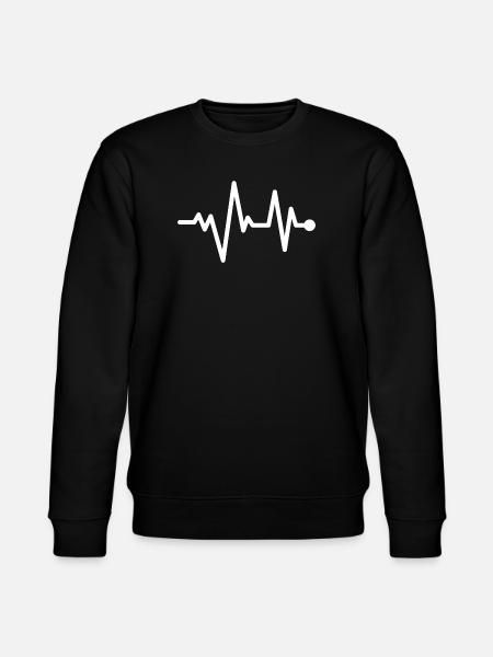 Heartbeat Pulseline Design - Stanley/Stella CHANGER Unisex Organic Sweatshirt - black