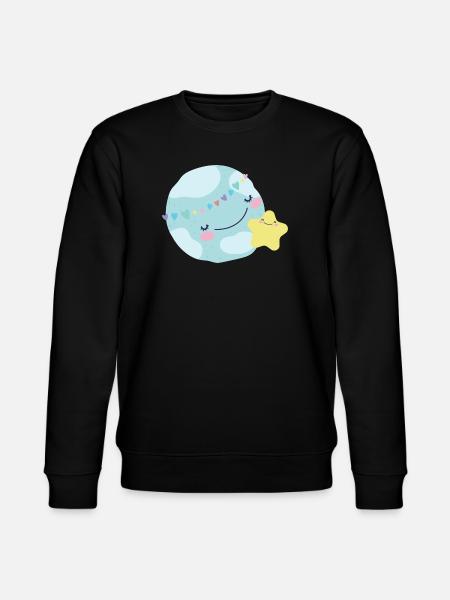 Pastel Planet Hearts - Stanley/Stella CHANGER Unisex Organic Sweatshirt - black