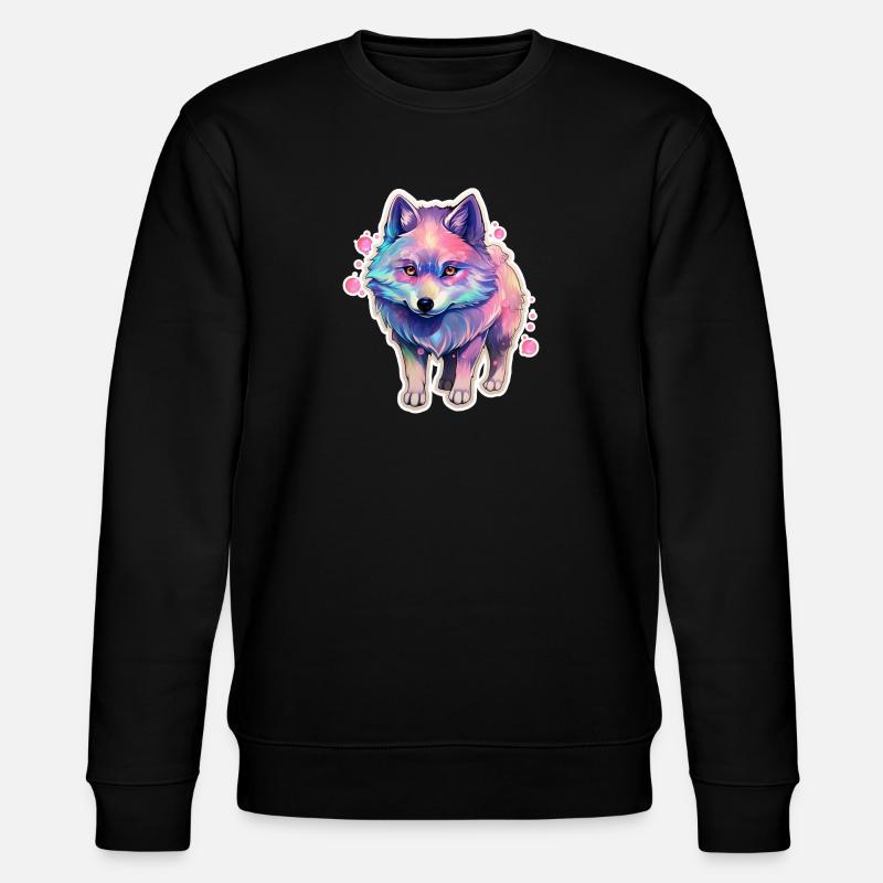 Süßer kleiner Hund mit Regenbogenfell - Stanley/Stella Unisex Bio-Sweatshirt CHANGER  - Schwarz