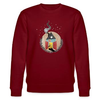 Happy Christmas Time - Stanley/Stella CHANGER Unisex Organic Sweatshirt - burgundy - Front - Nik (191cm) & Marisol (170cm)