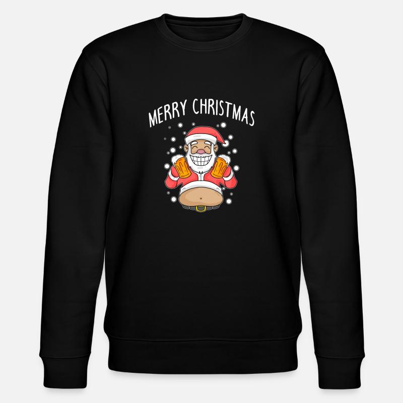Weihnachtsmann Weihnachten Bier - Stanley/Stella Unisex Bio-Sweatshirt CHANGER - Schwarz