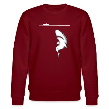 Große Fische - Stanley/Stella Unisex Bio-Sweatshirt CHANGER  - Burgunderrot - Vorne - Nik (191cm) & Marisol (170cm)