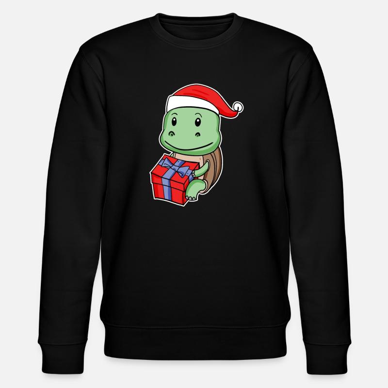 Turtle with Christmas hat - Stanley/Stella CHANGER Unisex Organic Sweatshirt - black