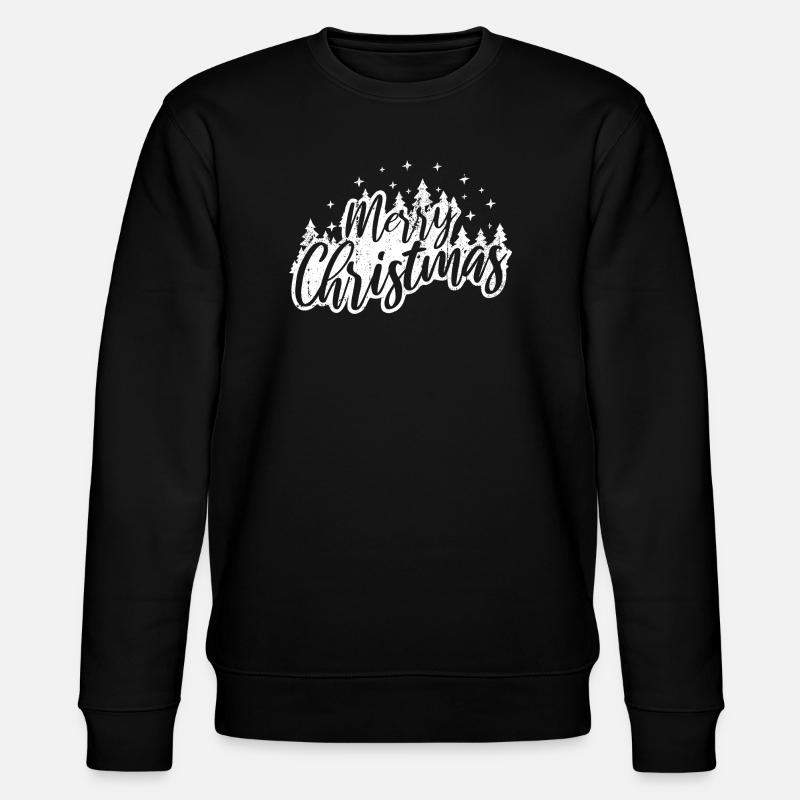 Frohe Weihnachten Drehbuch mit Bäumen - Stanley/Stella Unisex Bio-Sweatshirt CHANGER  - Schwarz