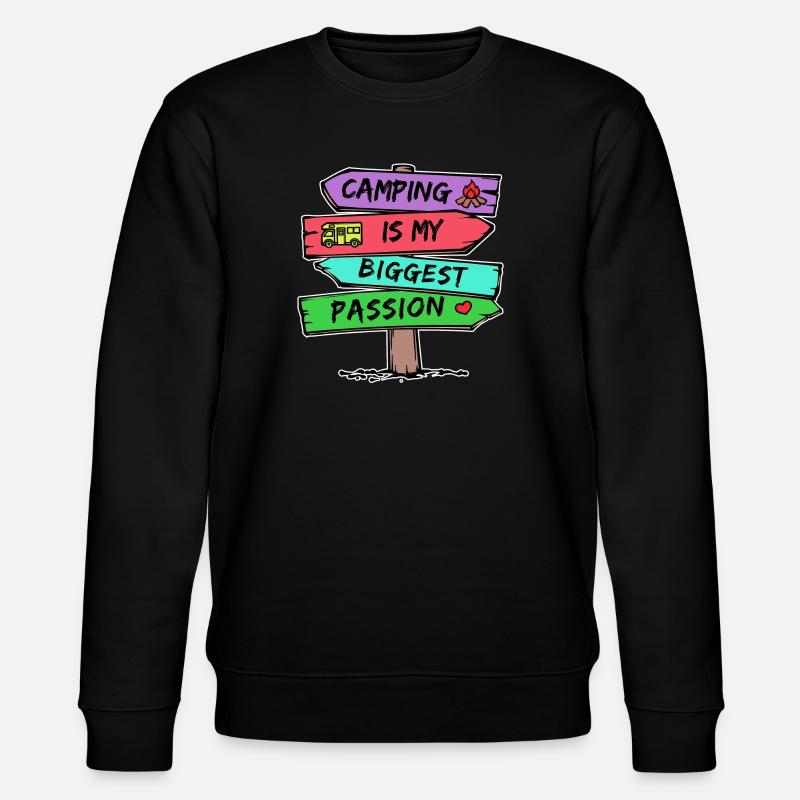 Camping Statement Wohnmobil Herz Camper Relaxen - Stanley/Stella Unisex Bio-Sweatshirt CHANGER  - Schwarz