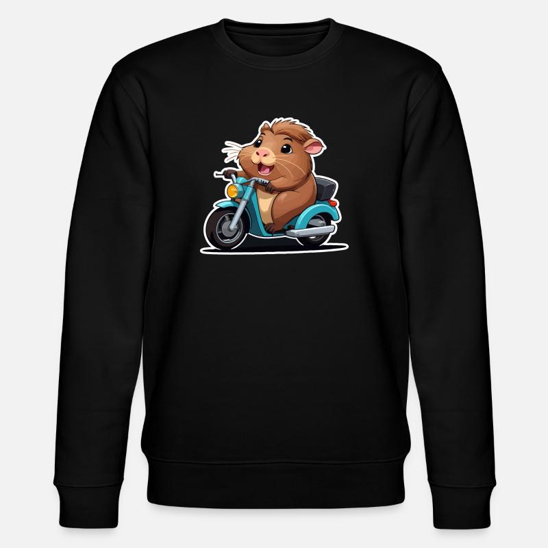 Cochon d’Inde sur cyclomoteur - Sweat bio CHANGER Stanley/Stella Unisexe - noir