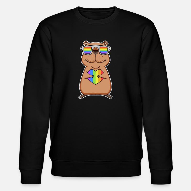 Capybara Capybara Rainbow - Stanley/Stella CHANGER Unisex Organic Sweatshirt - black