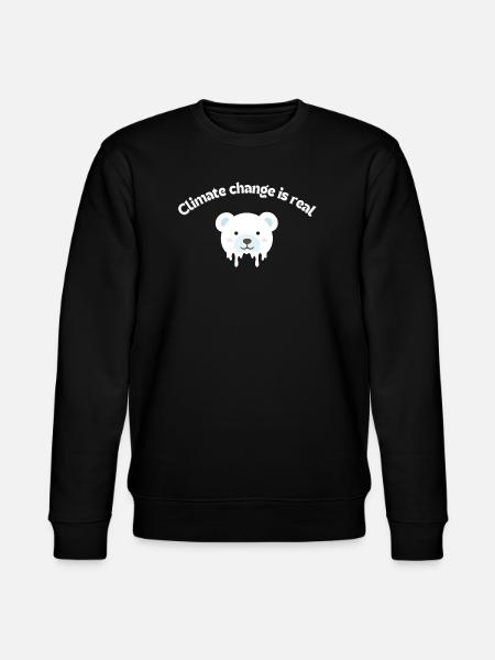 Melting Polar Bear Portrait - Stanley/Stella CHANGER Unisex Organic Sweatshirt - black