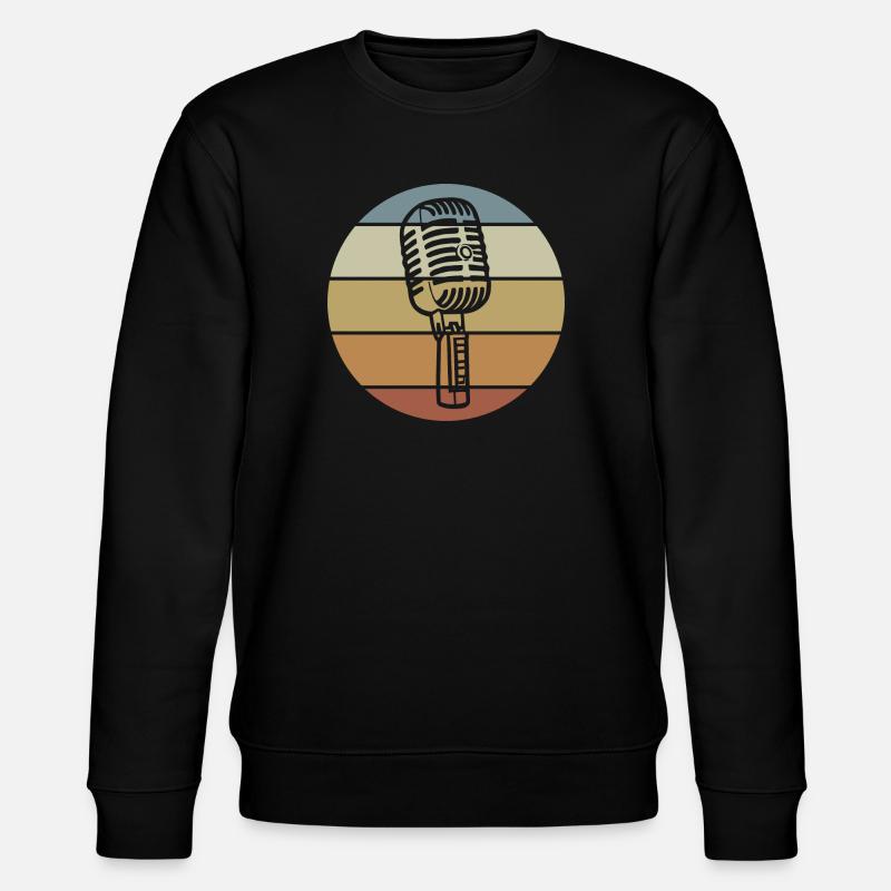 Retro Microphone - Stanley/Stella CHANGER Unisex Organic Sweatshirt - black