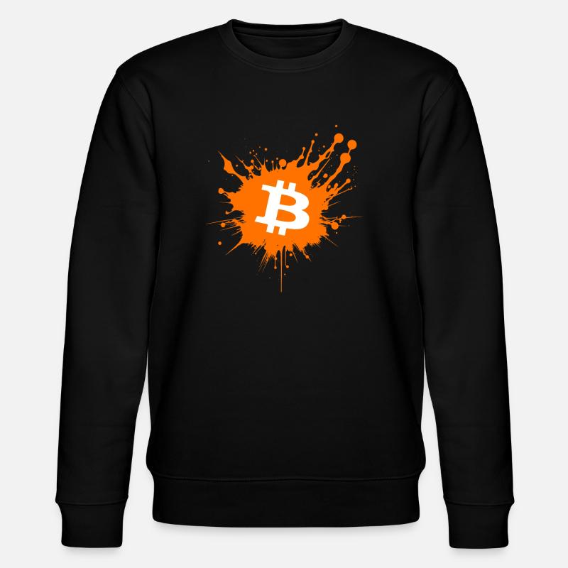 Bitcoin Crypto Cryptocurrency Splash - Stanley/Stella CHANGER Unisex Organic Sweatshirt - black