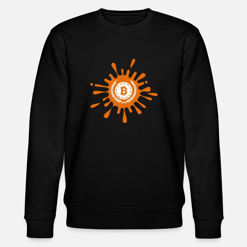 Bitcoin Crypto Cryptocurrency Splash - Stanley/Stella CHANGER Unisex Organic Sweatshirt - black