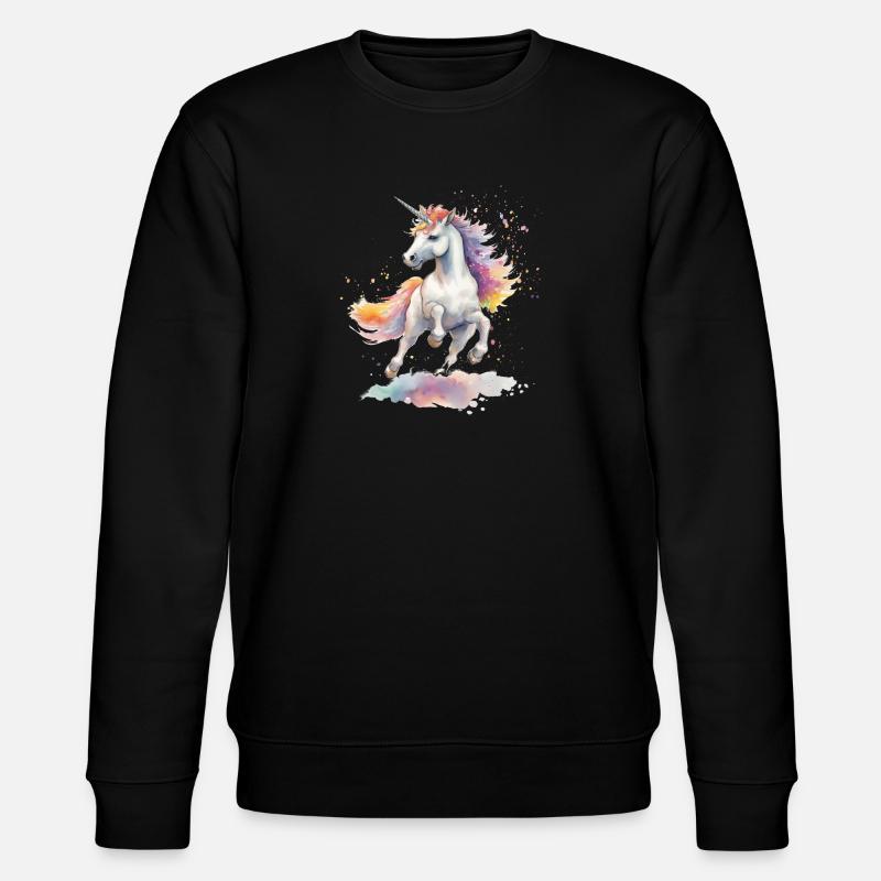tanzendes Einhorn - Stanley/Stella Unisex Bio-Sweatshirt CHANGER  - Schwarz