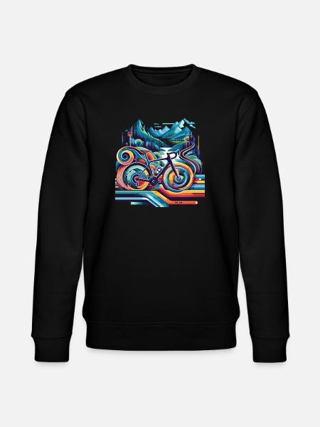 Bicycle with wavy lines - Stanley/Stella CHANGER Unisex Organic Sweatshirt - black