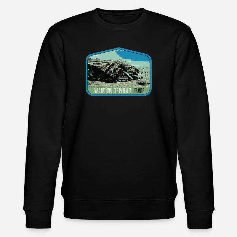 Écusson Paysage Pyrénées : Nature Authentique - Sweat bio CHANGER Stanley/Stella Unisexe - noir