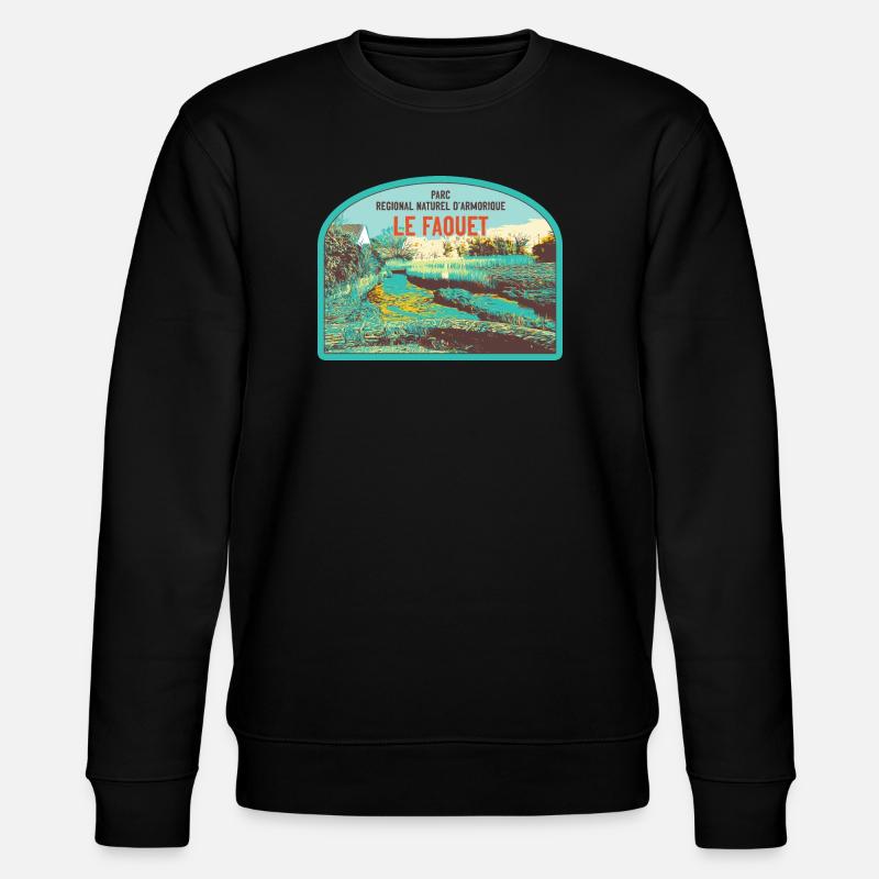 Écusson Paysage Faouet : Nature Bretonne - Sweat bio CHANGER Stanley/Stella Unisexe - noir