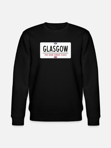 Glasgow Ortsnamensschild - Stanley/Stella Unisex Bio-Sweatshirt CHANGER - Schwarz