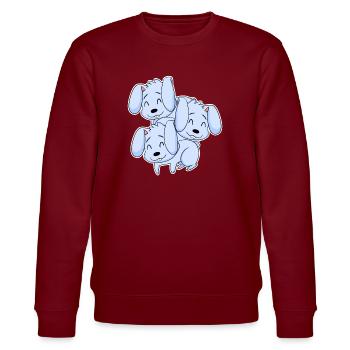 Motif de lapin - Sweat bio CHANGER Stanley/Stella Unisexe - bordeaux - Devant - Nik (191cm) & Marisol (170cm)