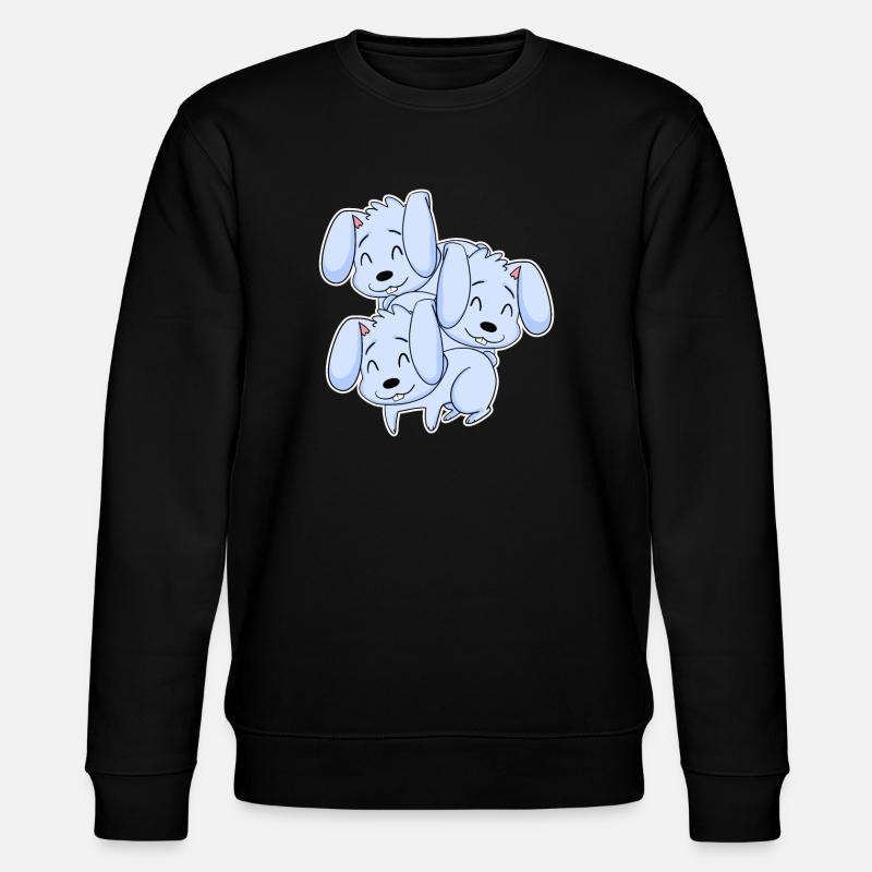 Bunny Motif - Stanley/Stella CHANGER Unisex Organic Sweatshirt - black