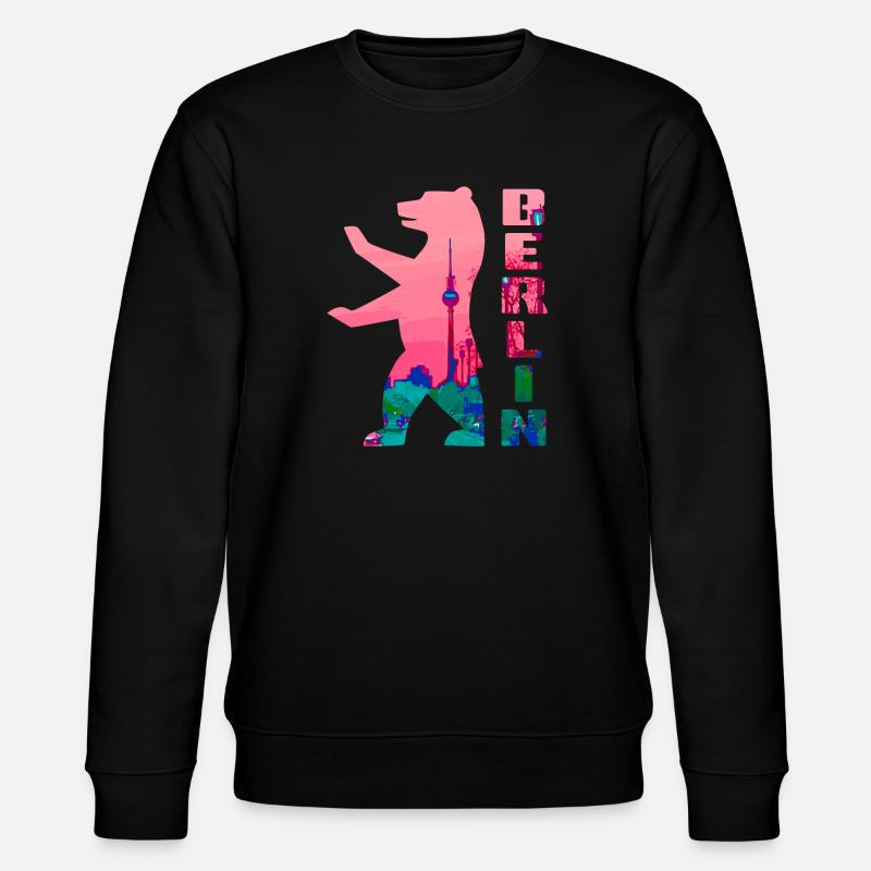 Silhouette de néon d’ours de Berlin - Sweat bio CHANGER Stanley/Stella Unisexe - noir