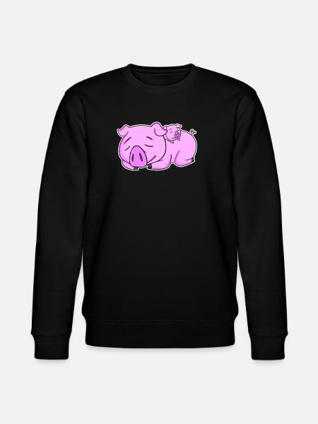 Pig Family - Pig with Baby - Stanley/Stella CHANGER Unisex Organic Sweatshirt - black