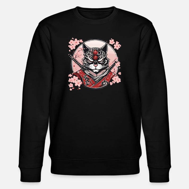 Dämonischer Kawaii Neko Samurai : Katzen-Samurai - Stanley/Stella Unisex Bio-Sweatshirt CHANGER  - Schwarz