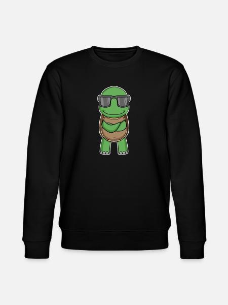 Turtle with glasses - Stanley/Stella CHANGER Unisex Organic Sweatshirt - black
